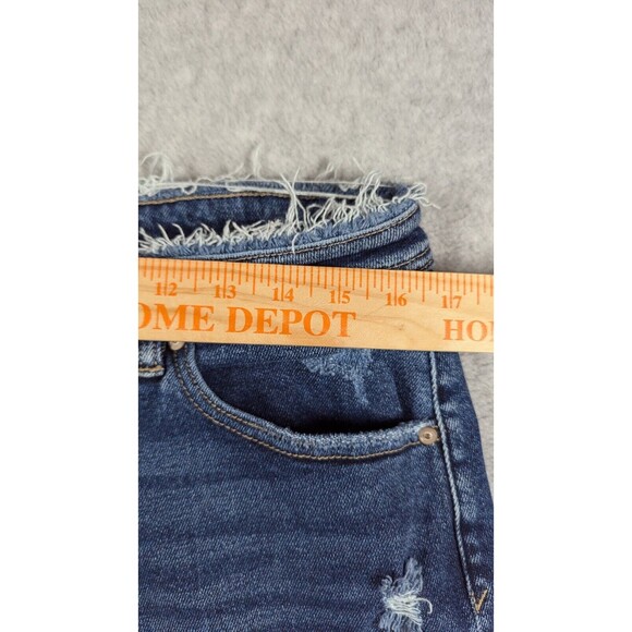 Kancan Women Jeans Size 30 High Rise Rolled Hem Boyfriend Distressed Stretch - Picture 8 of 12